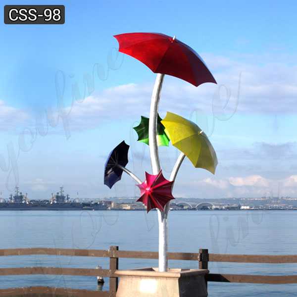 Beautiful Polished Stainless Steel Umbrella Sculptures for Garden Decor CSS-98