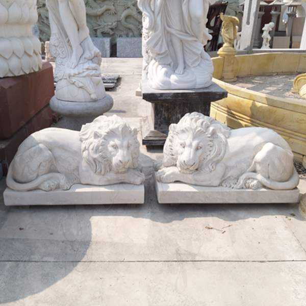 Buy Hand Carved Marble Stone Lion Guardian Staute