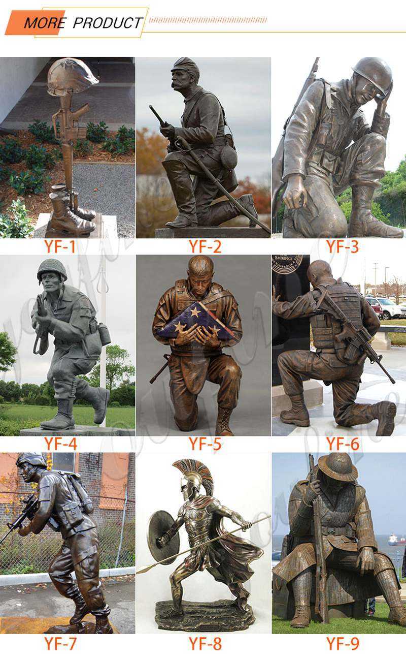 Casting Bronze Memorial Soldier Statue for Sale