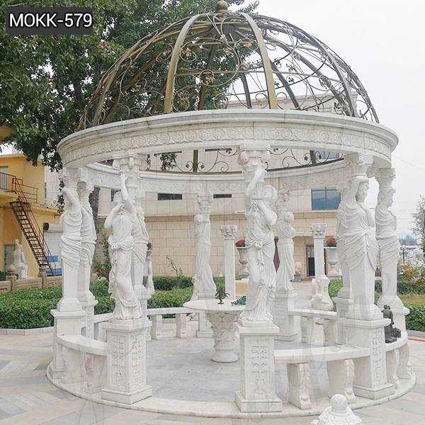 Cheap Price San Francisco Garden Marble Gazebo with Iron Top
