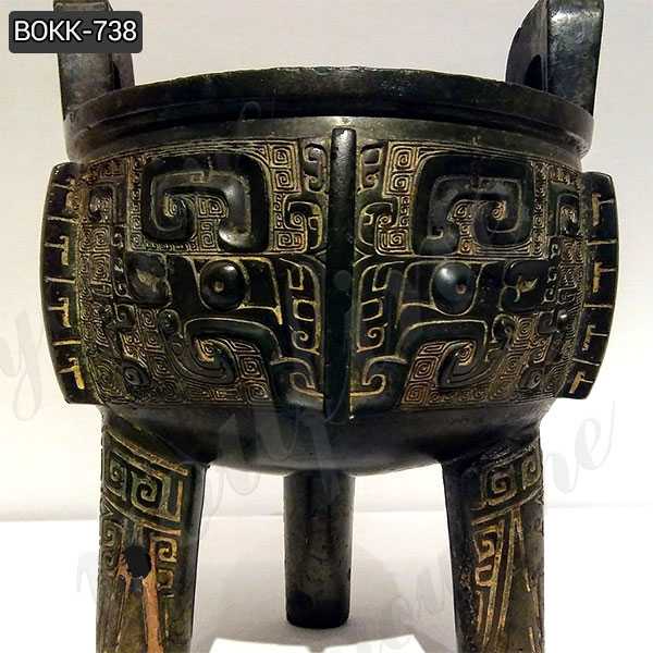 Chinese Cast Bronze Ding Tripod Censer for Temple