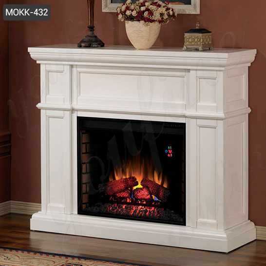 Contemporary White Marble Fireplace Surrounds from China Factory MOKK-432