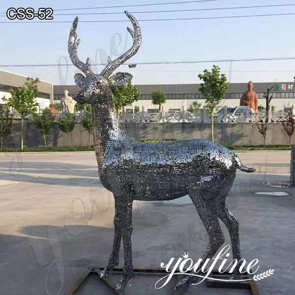 Custom Art Craft Stainless Steel Animal Deer Sculpture for Sale CSS-52