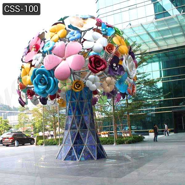 Custom Garden Art Metal Stainless Steel Flowers Sculpture Decor CSS-100