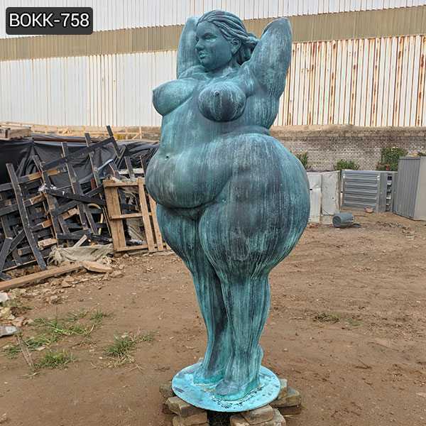 Custom Made Bronze Fat Lady Statue for Our Artist Customer