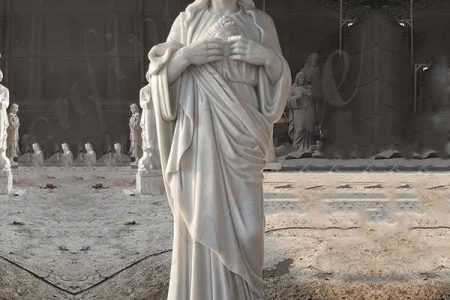 Custom Made Outdoor Marble Sacred Heart Jesus Statue for Sale CHS-769
