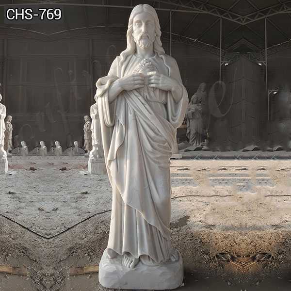 Custom Made Outdoor Marble Sacred Heart Jesus Statue for Sale CHS-769