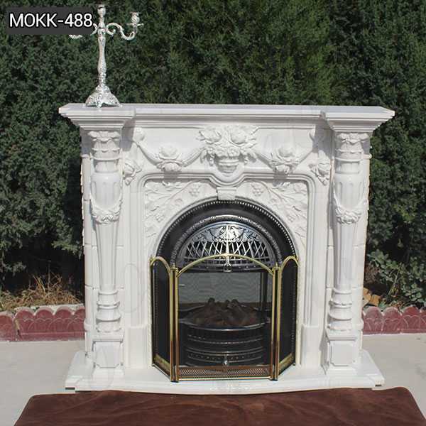 Hot Design Hand Carved Exquisite French Marble Fireplace Supplier MOKK-488