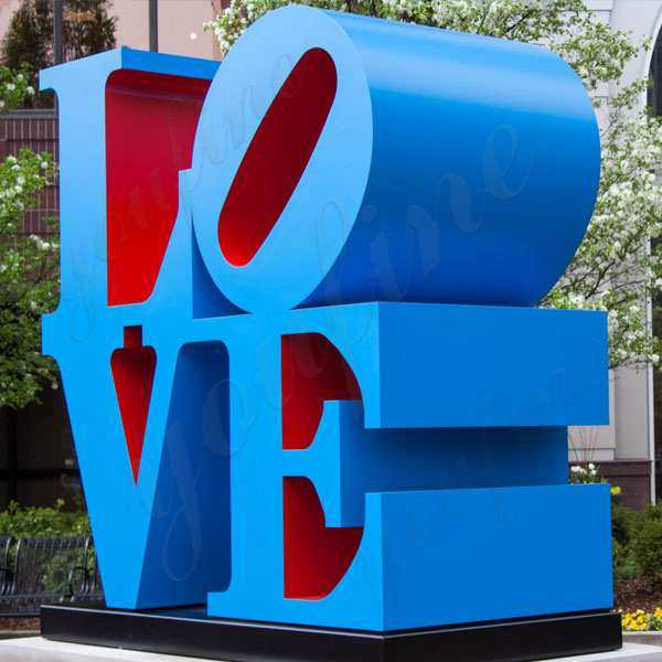 High Polished Love Statue Replica Stainless Steel Blue Figure Sculpture Love Sculpture for Sale Outdoor Modern Metal Sculpture--CSS-44