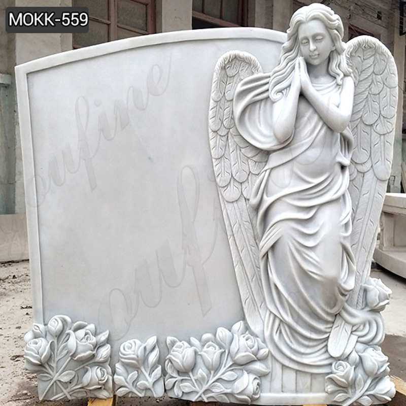 High Quality Beautiful Marble Angel Monument Headstone Supplier MOKK-559