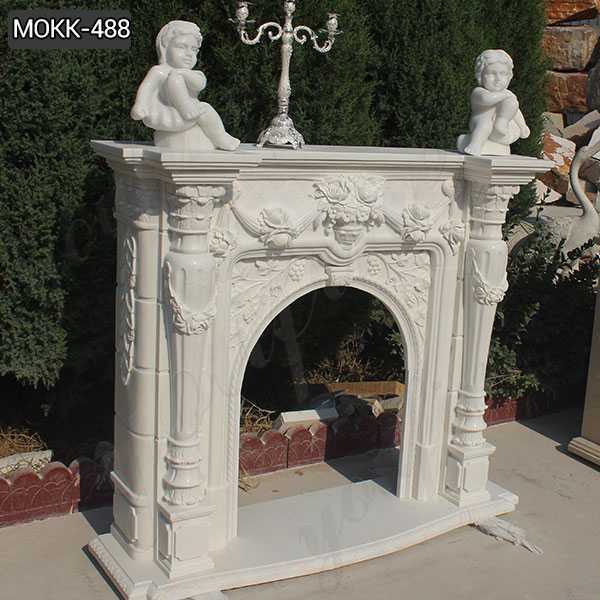 Hot Design Hand Carved Exquisite French Marble Fireplace