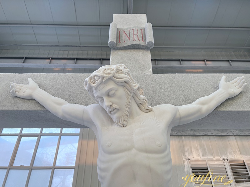 Jesus Christ on the Cross Marble Statue