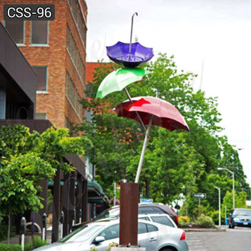 Landscaping Polished Large Outdoor Stainless Steel Umbrella Sculpture Supplier