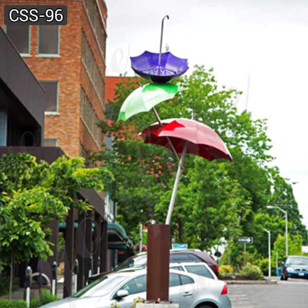 Landscaping Polished Large Outdoor Stainless Steel Umbrella Sculpture