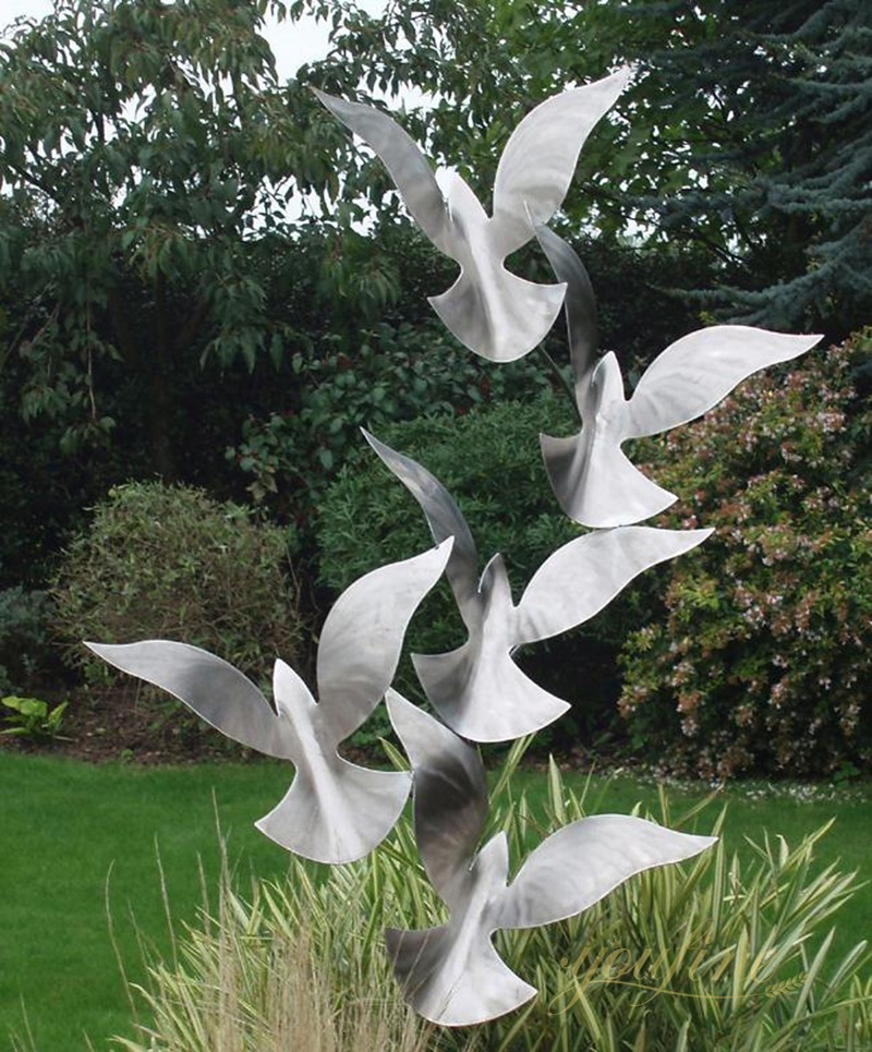 Large Outdoor Bird Stainless Steel Sculpture