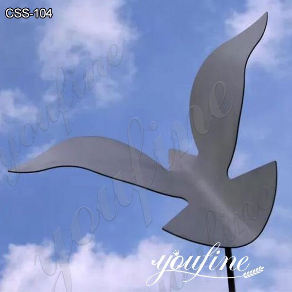 Large Outdoor Bird Stainless Steel Sculpture