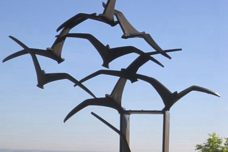 Contemporary Large Outdoor Bird Stainless Steel Sculpture for Sale CSS-104