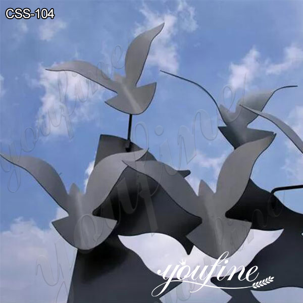 Contemporary Large Outdoor Bird Stainless Steel Sculpture for Sale CSS-104
