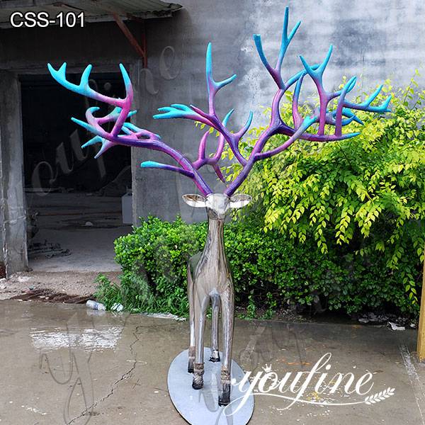 Life Size Deer Stainless Steel Abstract Sculpture