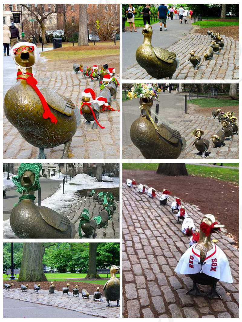 Make Way for Ducklings Bronze Statue Lawn Ornament