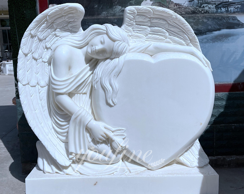 Marble Angel Headstones for Graves