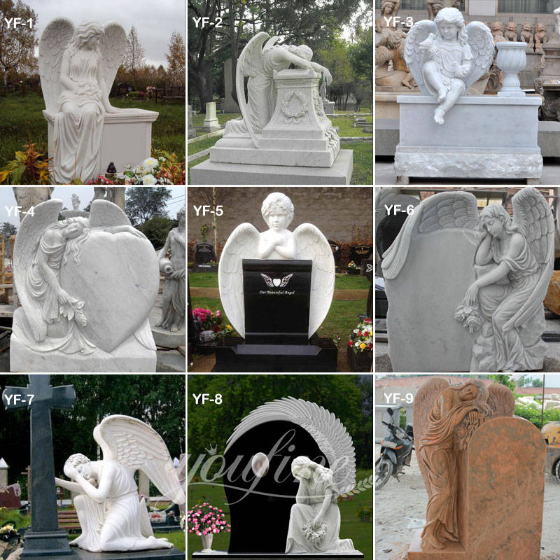 Marble Angel Headstones for Graves