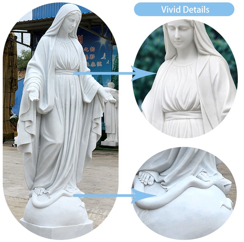 Marble Blessed Mother Mary Statue