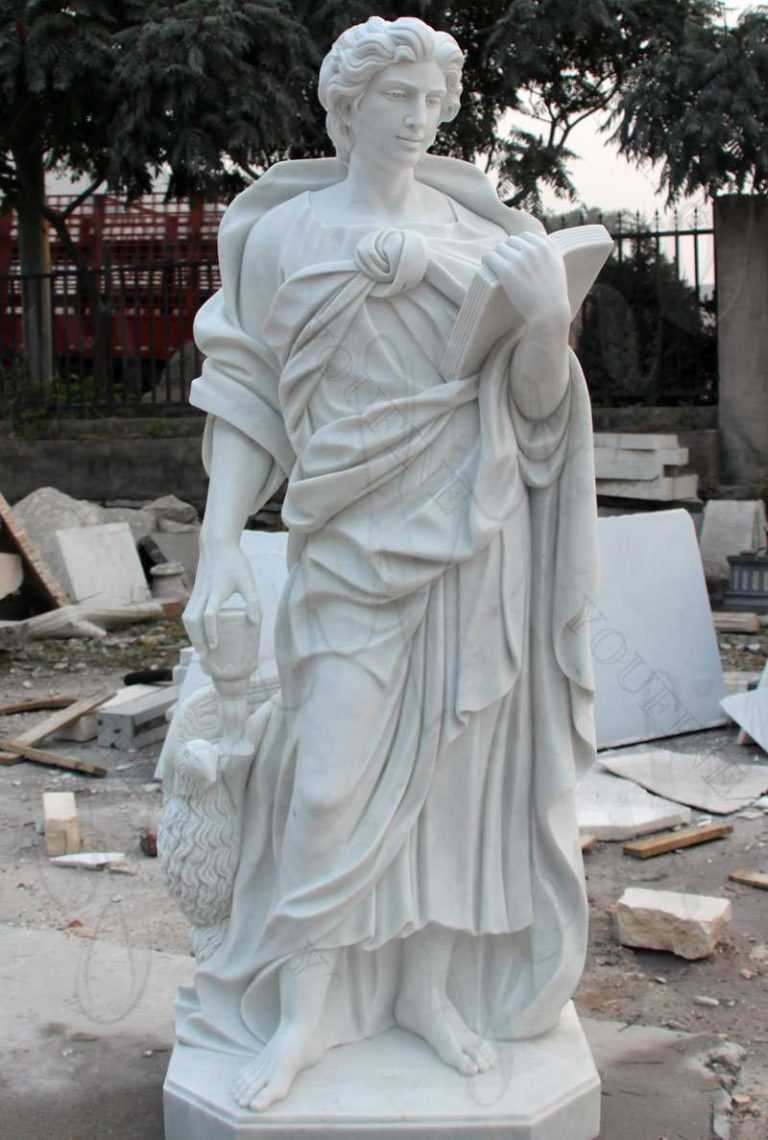 Marble Religious Statue St John the Evangelist Sculpture for Church CHS