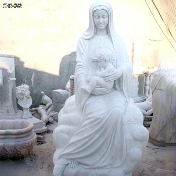 Life Size Marble Virgin Mary and Baby Jesus Statue for Sale CHS-762