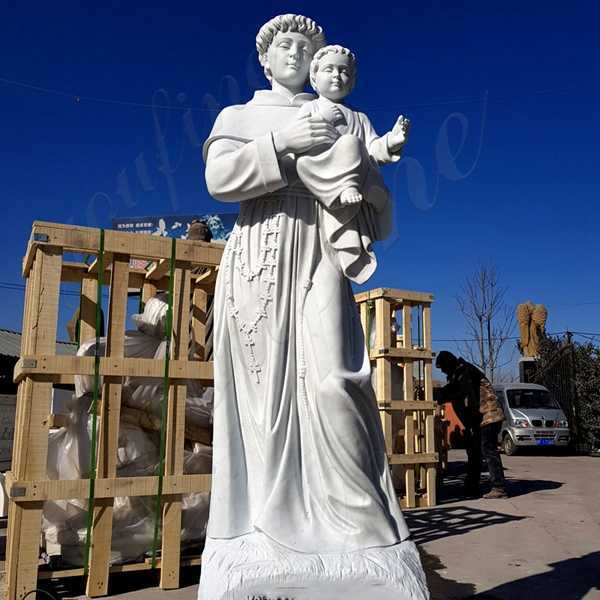 Outdoor Life Size St Anthony with Baby Jesus Marble Statue Supplier CHS-732