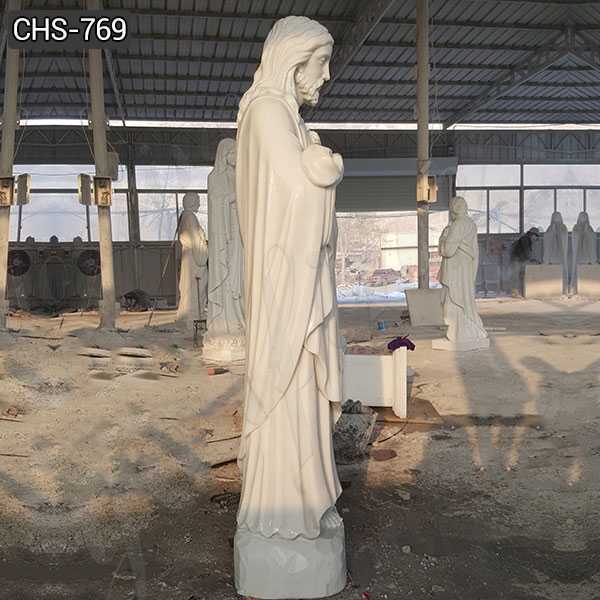 Outdoor Marble Sacred Heart Jesus Statue