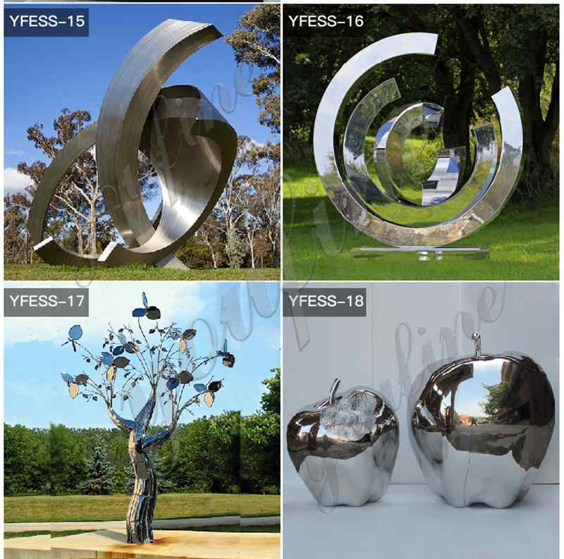 Outdoor Polished Modern Abstract Stainless Steel Sculpture