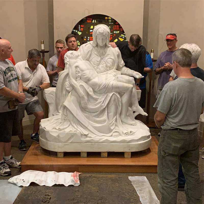 Pieta Maria Holding Jesus Marble Statue