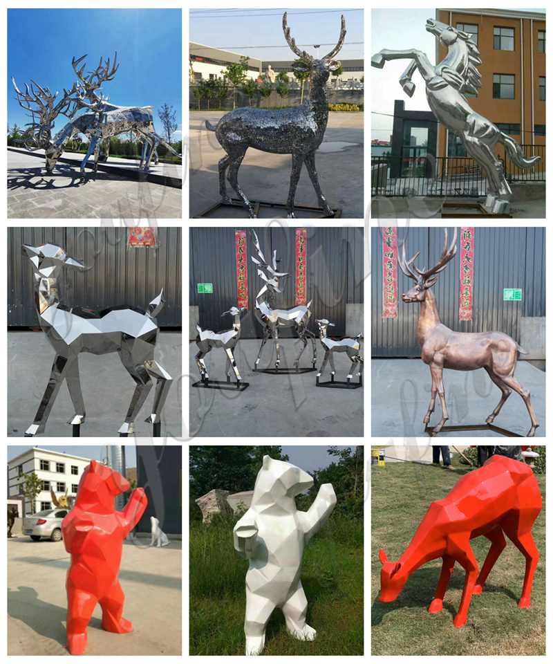 Stainless Steel Animal Deer Sculpture