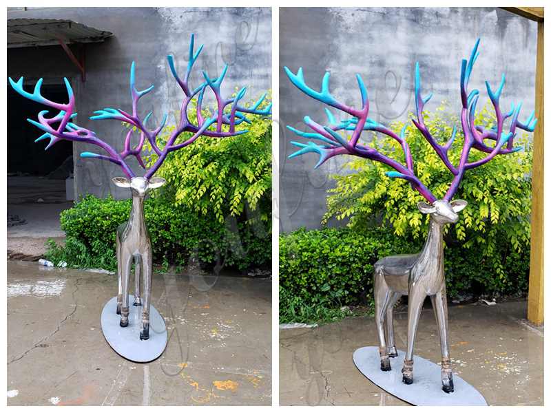 Stainless Steel Animal Deer Sculptures for sale