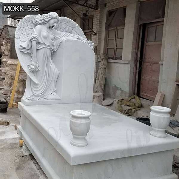 Where to Buy White Marble Angel Headstones for Graves Online MOKK558