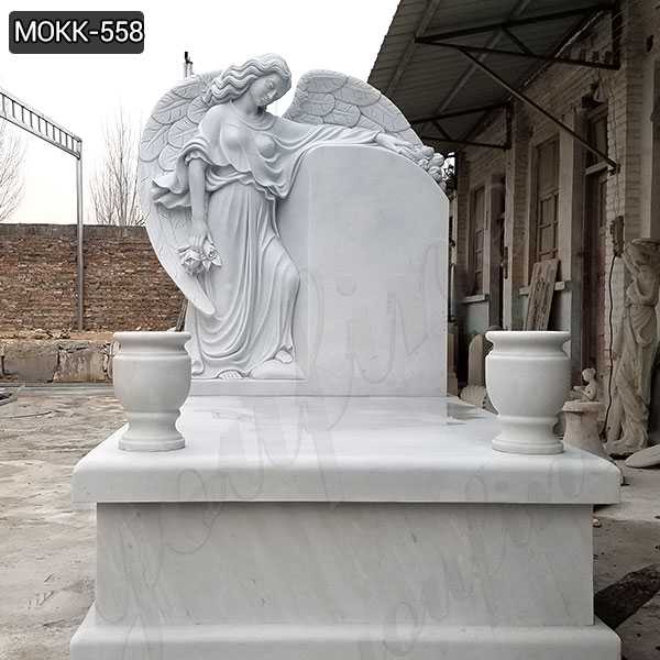 Where to Buy White Marble Angel Headstones for Graves Online MOKK558