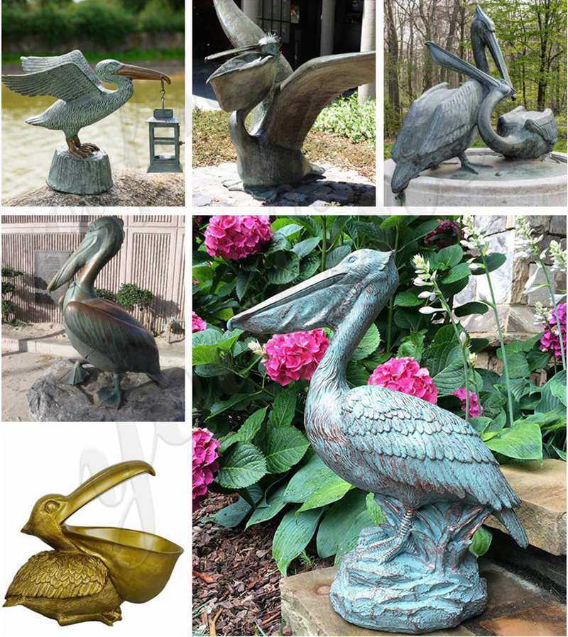 bronze pelican statue