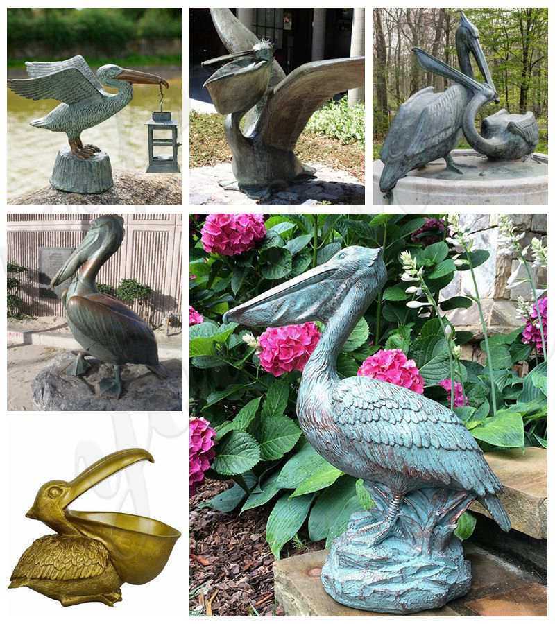 bronze pelican statue