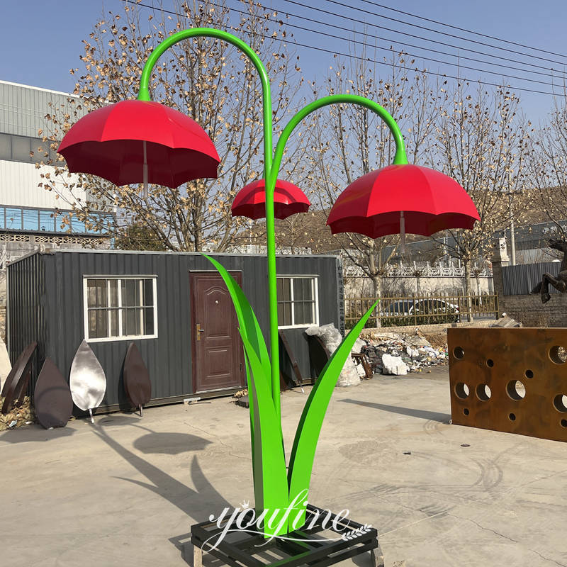 finished steel umbrella sculpture