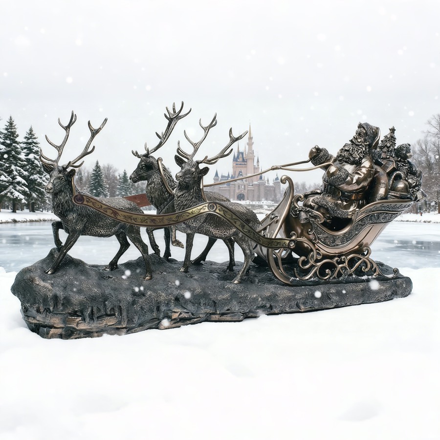 Why is Santa Claus pulling a sled with a reindeer? Why is Santa Claus pulling a sled with a reindeer?