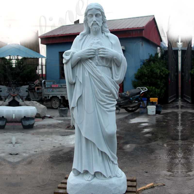 marble sacred heart jesus statue