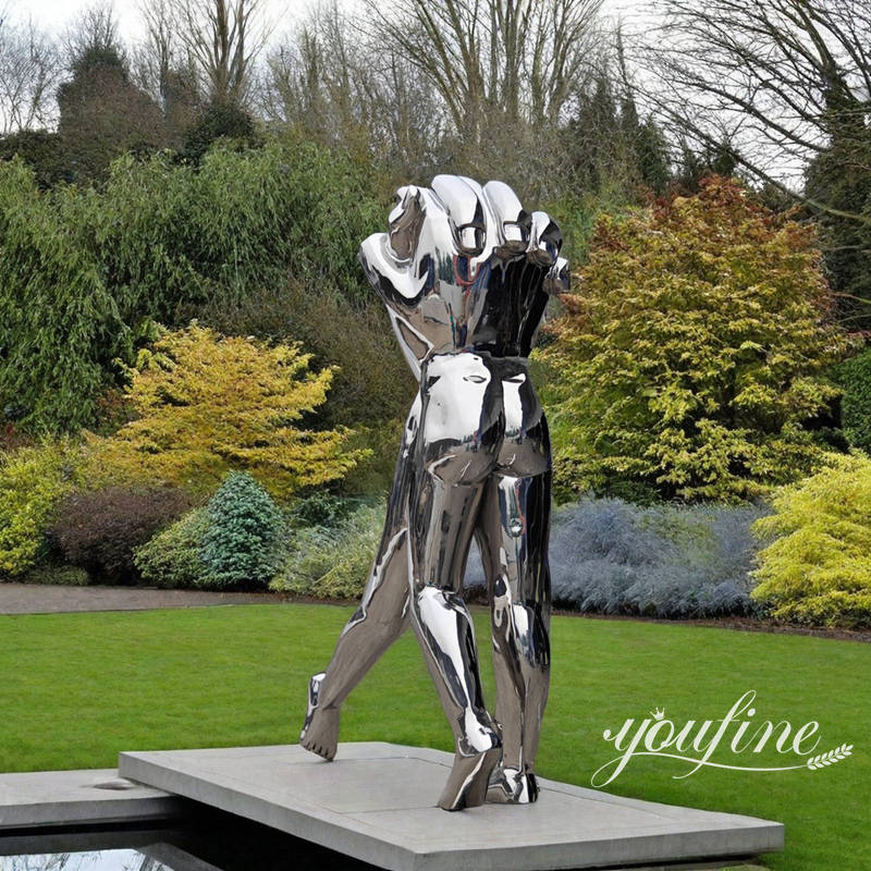 Outdoor Polished Modern Abstract Stainless Steel Figure Sculpture CSS-103