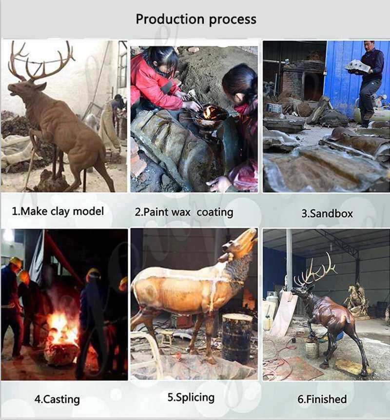 process of Outdoor Large Bronze Rhinoceros Statue Metal Wildlife