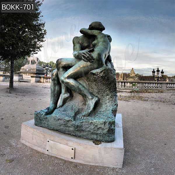 Antique Auguste Rodin the Kiss Bronze Statue for Outdoor