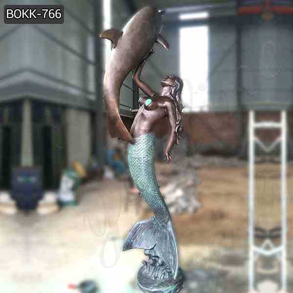 Antique Bronze Mermaid Statue Made for Norwegian Client