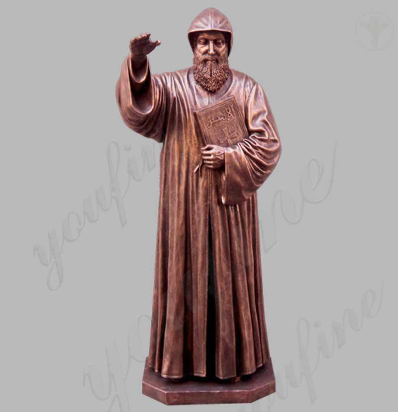 Bronze religious saint charbel outdoor garden life size statues for sale