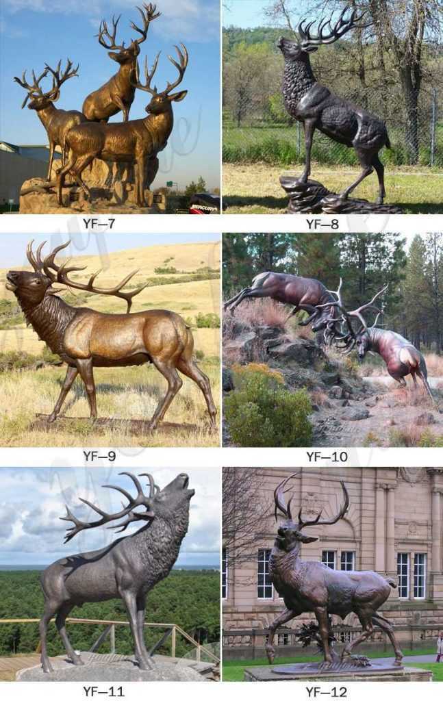High Quality Outdoor Antique Bronze Stag Statue for Garden Decor BOKK