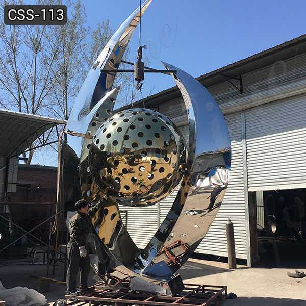 Cheap Price Abstract Large Stainless Steel Ball Sculpture for Sale