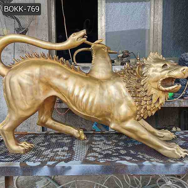 Life Size Chimera Bronze Spitfire Three Monster Statue for Sale BOKK-769